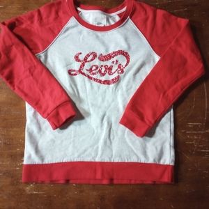 Size medium Levi's red and cream white sweater